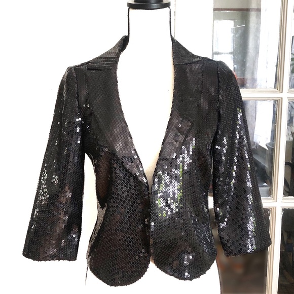 FOREVER 21 black sequin blazer - Picture 2 of 5